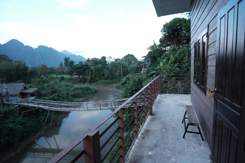 Champa Lao Bungalows Hotel Vang Vieng Bagian luar foto