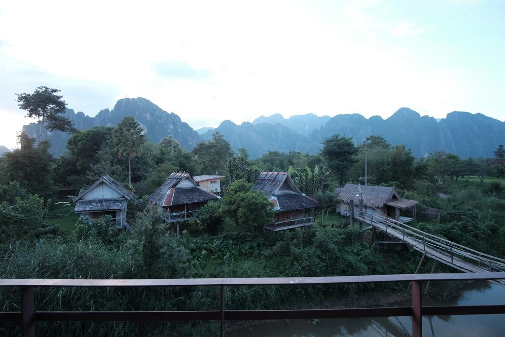 Champa Lao Bungalows Hotel Vang Vieng Bagian luar foto